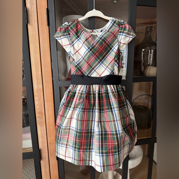 Polo Ralph Lauren plaid twill dress holidays Christian formal bow toddler girl - Picture 2 of 7